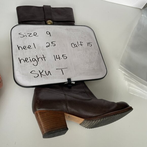 Coach Fayth Whiskey Leather Pull On Round Toe Knee High Riding Boots Brown 9 - Picture 12 of 12